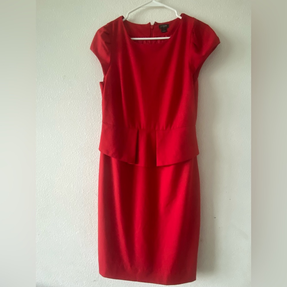 J. Crew Vibrant Red Midi Dress